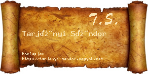 Tarjányi Sándor névjegykártya
