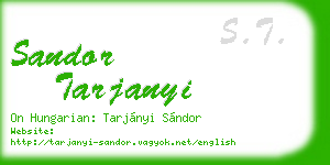 sandor tarjanyi business card